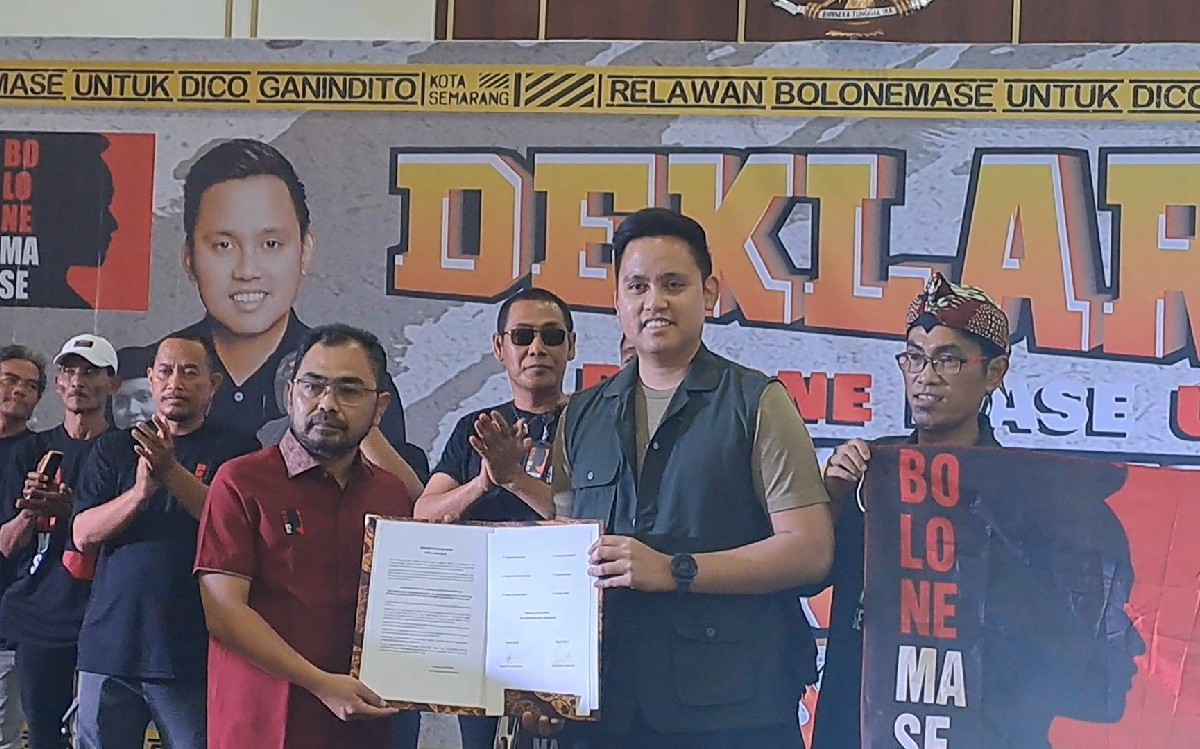 Bolone Mase Deklarasi Dukung Dico Ganinduto Maju jadi Calon Wali Kota Semarang