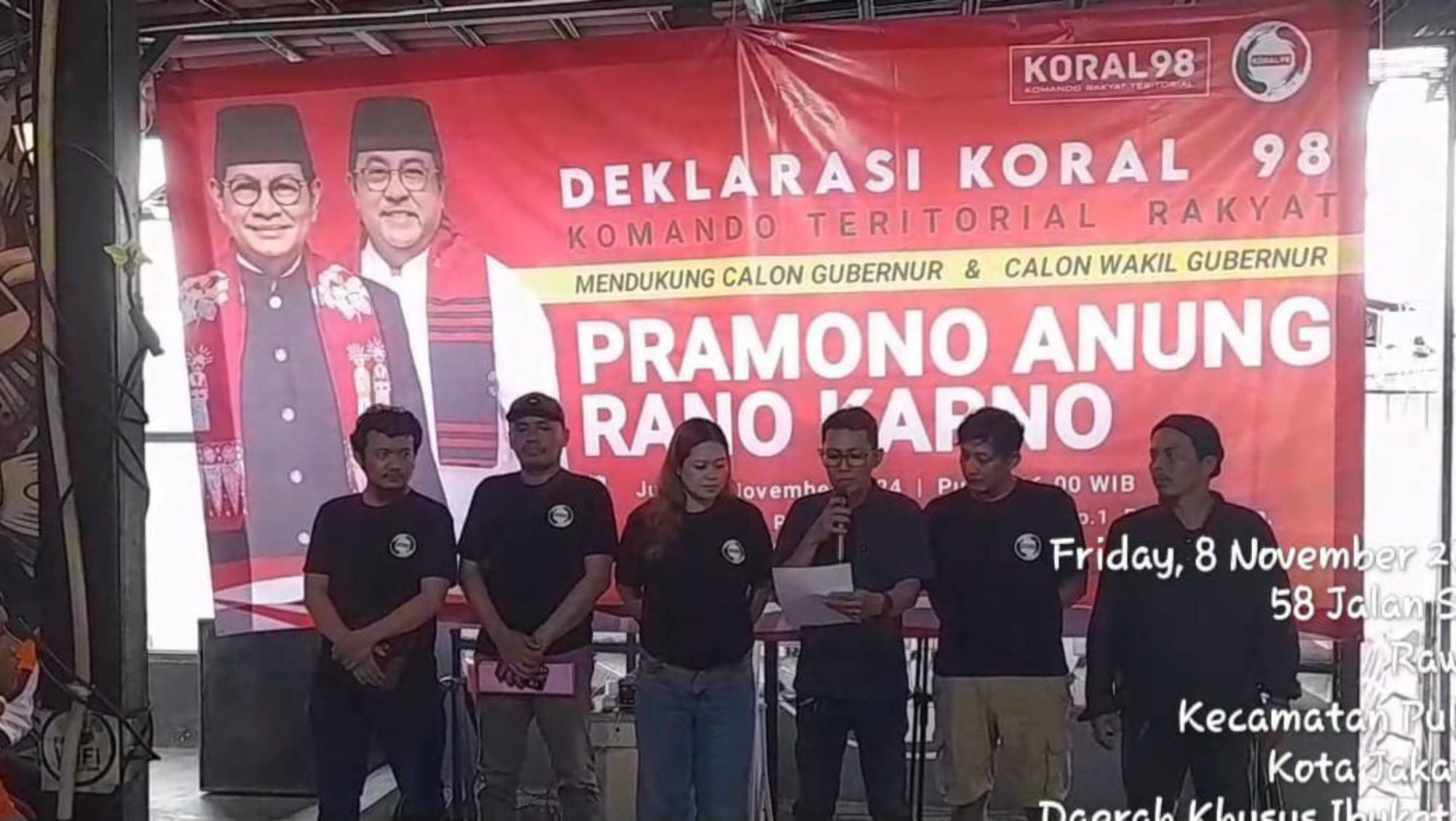 Dukung Pramono-Rano, Koral 98 Siap Adang Isu Kampanye Hitam